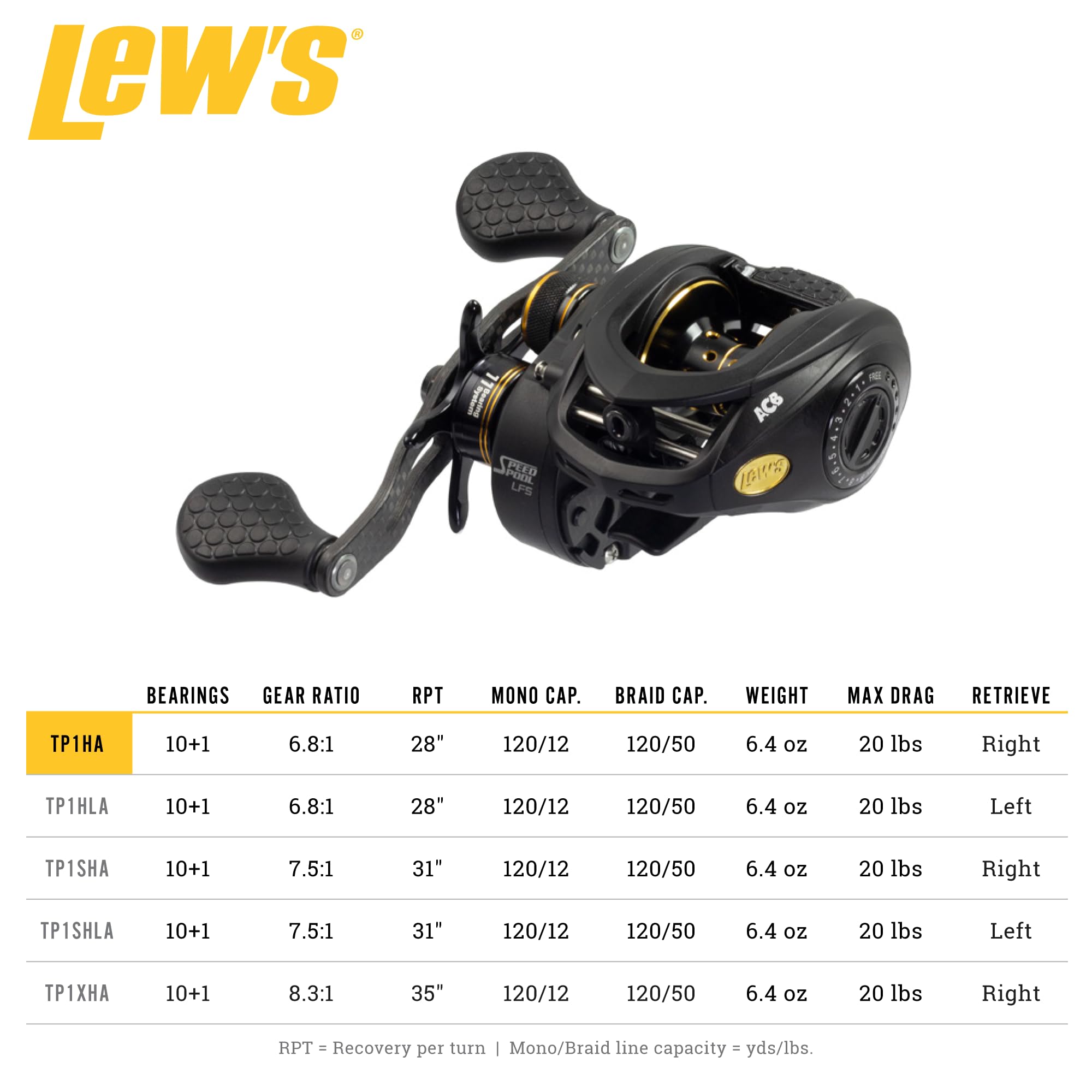 Lew's Tournament Pro LFS Speed Spool 6.8:1 Right Hand Baitcast